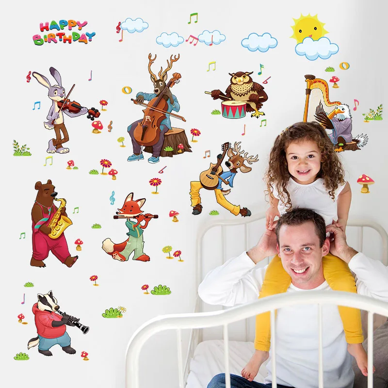  The new animal birthday band the kindergarten environment decorating adornment wall stickers sticke - 32780985874
