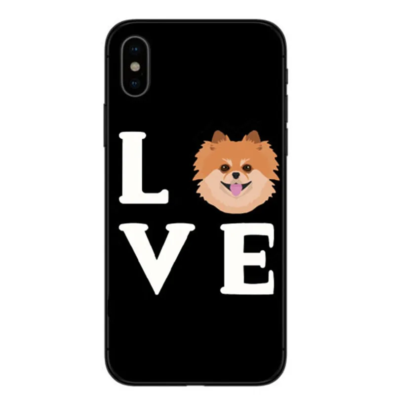 Pomeranian cao bonito Caso Capa Dura para o iPhone Da Apple X XS Max XR 6 7 8 Plus alem de 5 10 de Casos de Telefone Coque - Цвет: TPU