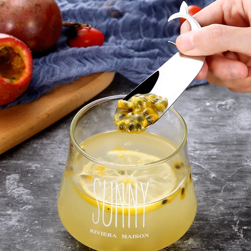 Passion Fruit Spoon Stainless Steel Fruit Opener Dolphin Shape Melon Scoops Avocado Opening Knife Cute Kitchen Gadgets