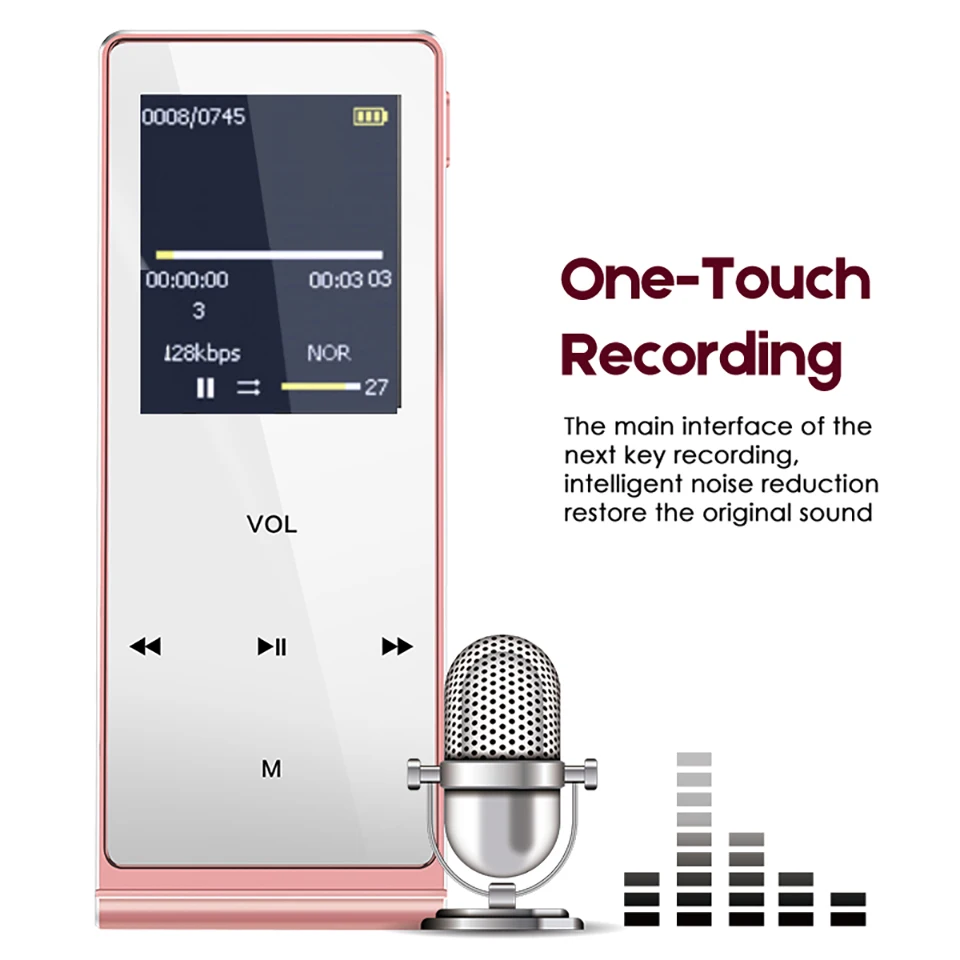 

MP3 Hifi Player 100% Original English Version Ultrathin Alloy Shell Music Player With 8GB Storage Touch Keys 1.8 Inch Screen