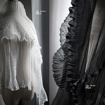 Vestido de novia de gasa de malla irregular con textura plisada, tela de diseño para patchwork bazin riche getzner tissus telas por metros