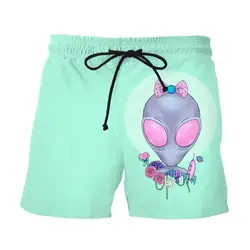 SOSHIRL летние крутые повседневные шорты Alien хипстер хип хоп Уличная мужские забавные шорты «Аниме» джоггеры тренировочные штаны пляжные