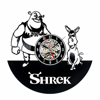 

Klok Horloge Mural Kids Wall Clock Design Decorative Children Room Cute Cartoon Clocks Shrek Watch Home Decor Silent 12 Inch