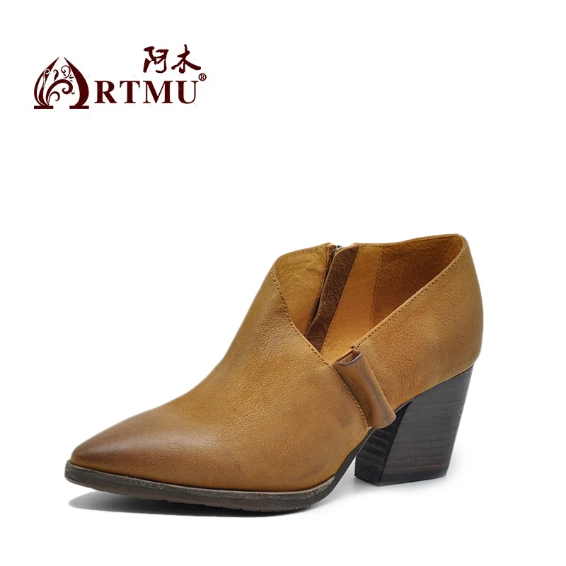 

Artmu Fashion High Heels Women Pumps Shoes Woman Dress Sneakers Pointed Toe Leather Female Handmade Match Bags Shoes Hot