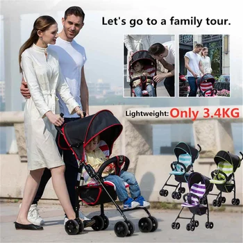 

Only 3.4 kg Light Aluminium Alloy Stroller Car Portable Fold Umbrella Baby Stroller Newborn Travelling Pram On The Airplane
