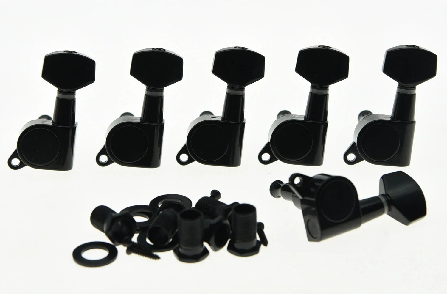 Left Handed Black Guitar Tuning Keys Lefty Tuners Machine Heads Fits