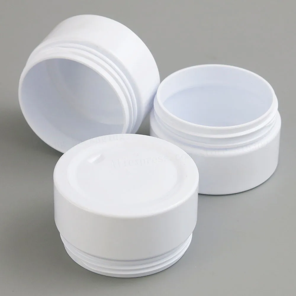 20X100G Lege Witte Crème Cosmetische Pot Met Aluminium Deksels 100 Ml Pet Conatiner Zilveren Aluminium Deksel Zware muur