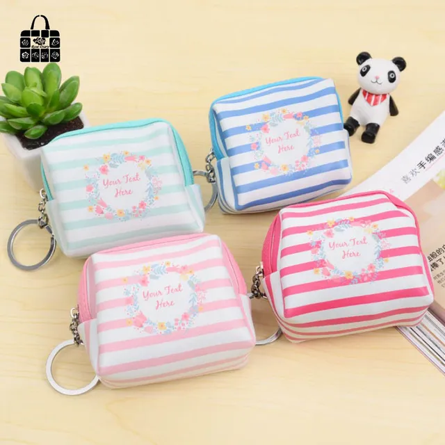 Rosediary Wreath Stripe Leather Square Zipper Kids Wallet Kawaii Bag Rosediary Wreath Stripe Leather Square Zipper Kids Wallet Kawaii Bag Coin Pouch Children Boys Purse Holder