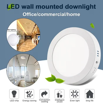 

Ceiling Bathroom Light LED 6W Flat Round Down Kitchen Panel Surface Mounted --M25