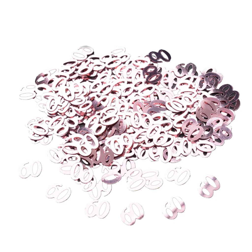 Rose Golden Digital Birthday Confetti Number Party Table Decor Scatters