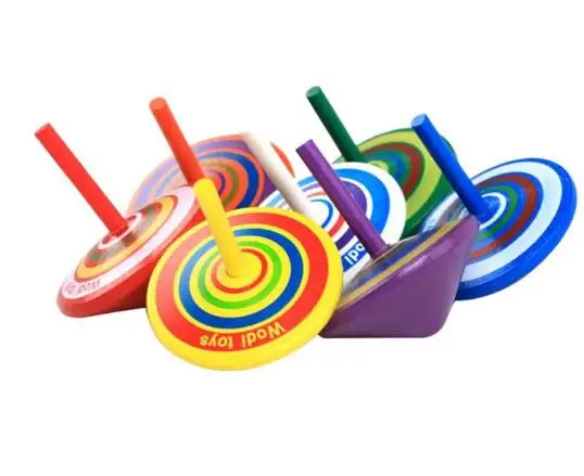1pc kids classic spinning top toy wooden children's relief stress gyro toys JC 1pc kids classic spinning top toy wooden children's relief stress gyro toys JC