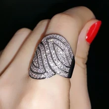 Muy conveniente y cómodo hojas simetría ALW1669 regalo del anillo de dedo para las mujeres