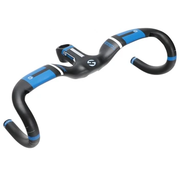 

TOSEEK new style full carbon fiber road bike handlebar integrated bent handlebar UD Matte 400/420440*90/100/110/120mm bike parts