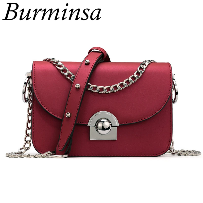 

Burminsa Brand Lock Chain Shoulder Messenger Bags Small PVC Clear Jelly Designer Handbags High Quality Crossbody Bags For Women