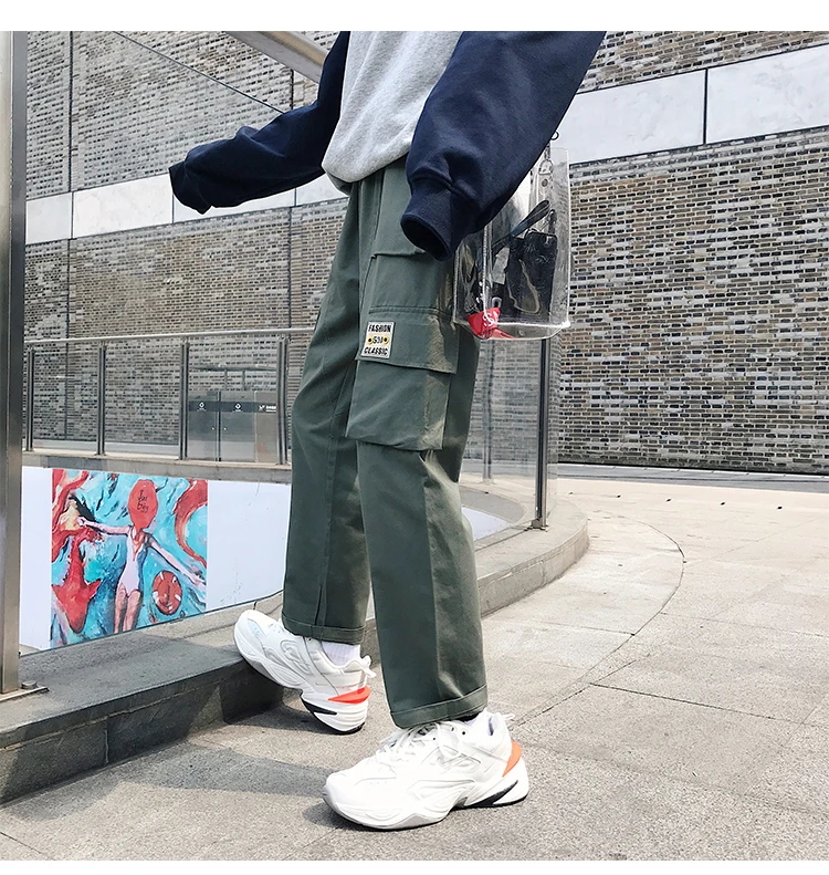Zogaa Мужские Винтажные брюки карго мужские s хип-хоп брюки цвета хаки с карманами для бега мужские корейские модные спортивные штаны Зимние Модные комбинезоны