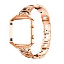 Новинка, мужские часы, роскошный сплав, Кристальные часы, ремешок на запястье с металлической рамкой для Fitbit Blaze 9,19