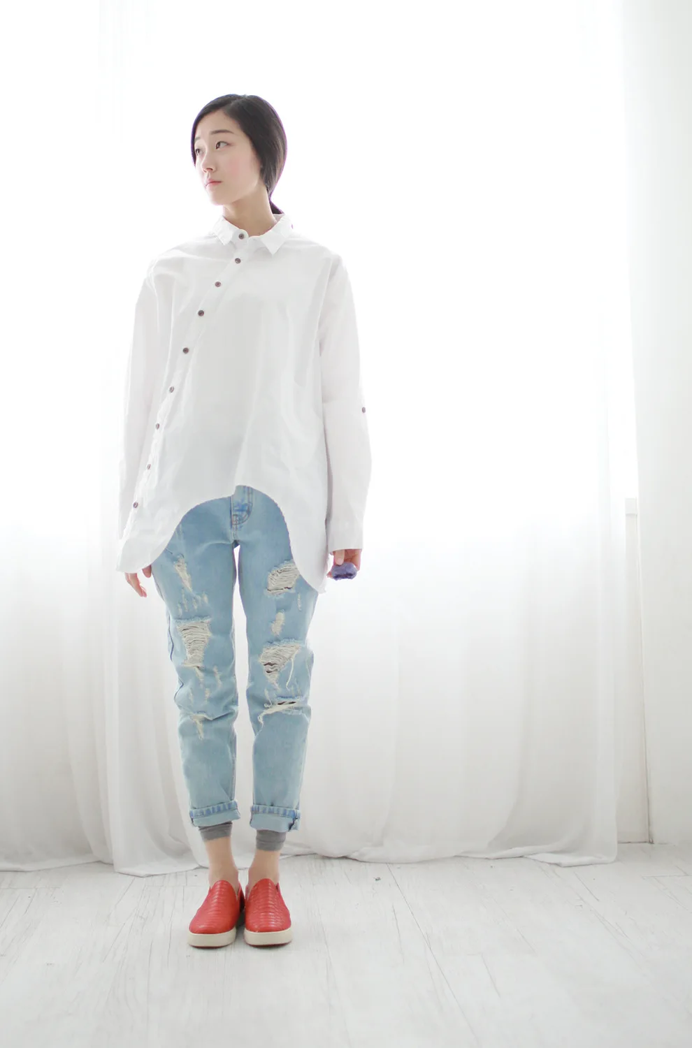 Ropa Camisa de algodón Natural de lino blusa de las mujeres blanco Camisa manga larga Irregular mujer Ropa de primavera tops #303-0172 Ropa Camisa de algodón Natural de lino blusa de las mujeres blanco Camisa manga larga Irregular mujer Ropa de primavera tops #303-0172