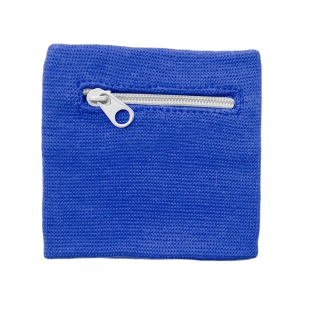 Мини Фитнес Спорт молния браслет монета кошелек ключи держатель хлопок запястье сумка - Цвет: Royal Blue