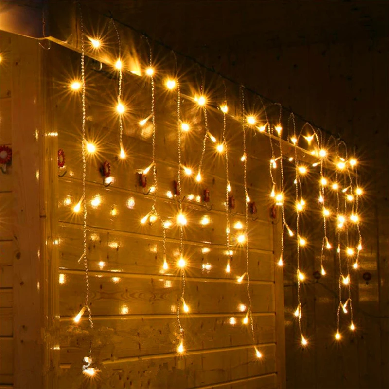 

AC220V 1x10m 448led Christmas new year LED light party garden bulbs house home wedding decoration curtain LED lights 8 mode lamp