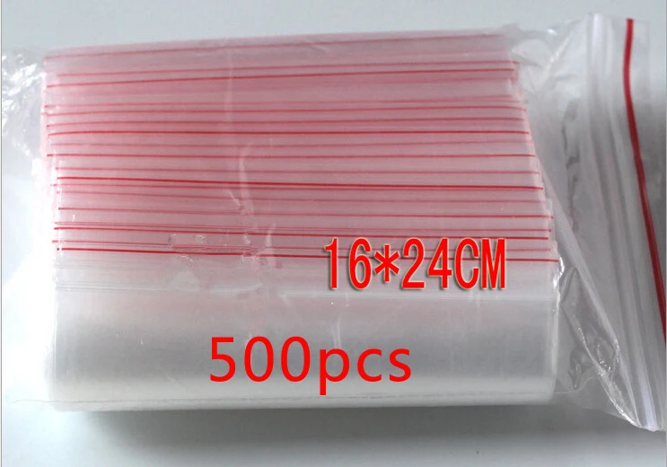 500PCS 16x24cm transparent travel plastic bag gift packaging bag for