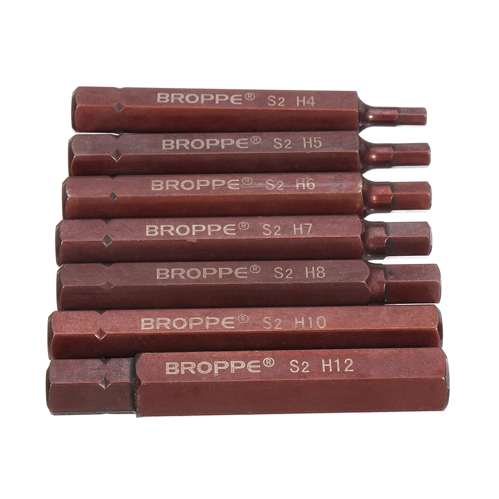 Шестигранный инструмент Broppe для ударной отвертки 7 шт. H4/H5/H6/H7/H8/H10/H12 75 мм магнитный