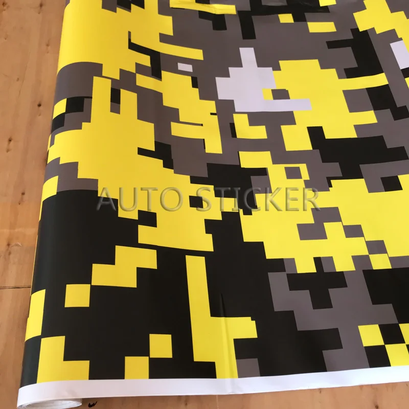 yellow black digital camo wraps 2