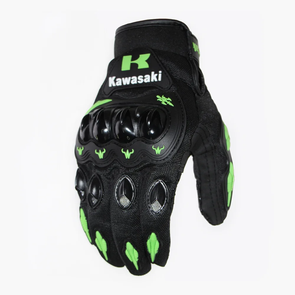 Лето Зима полный палец moto rcycle перчатки Ганц moto luvas moto крест кожа moto rbike guantes мото гоночные перчатки - Цвет: NIU green