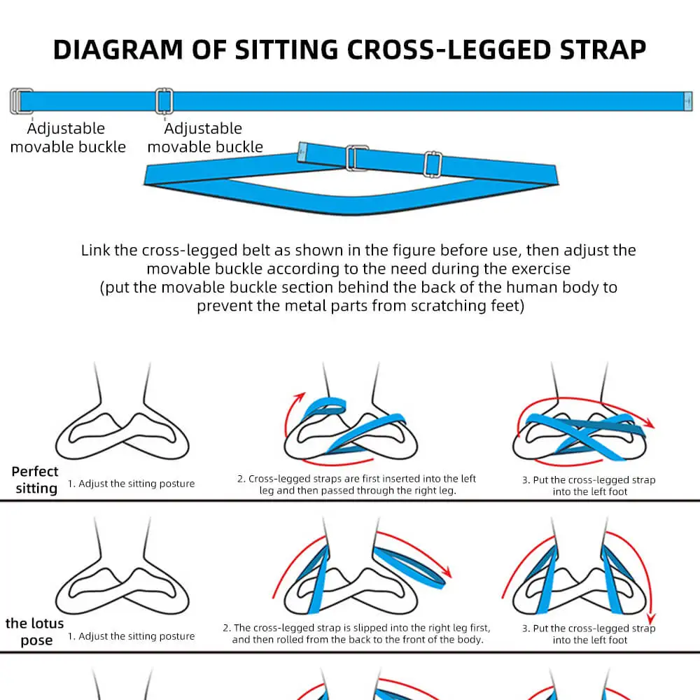 FDBRO сидение для медитации ремень Йога практика Регулируемая металлическая пряжка крест ноги эластичный канат здоровый Лотос Асана сидя