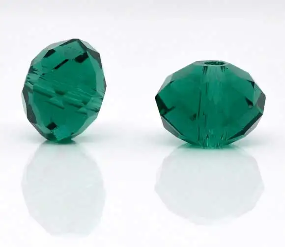 

Glass Loose Beads Flat Round Malachite green Faceted Transparent About 8mm( 3/8") Dia, Hole: Approx 1mm, 15 PCs new