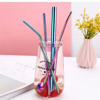 

Extra Wide Long Straw Reusable Stainless Steel Drinking Straw Metal Straw With Cleaning Brushes Set For Smoothies Tapioca Milk