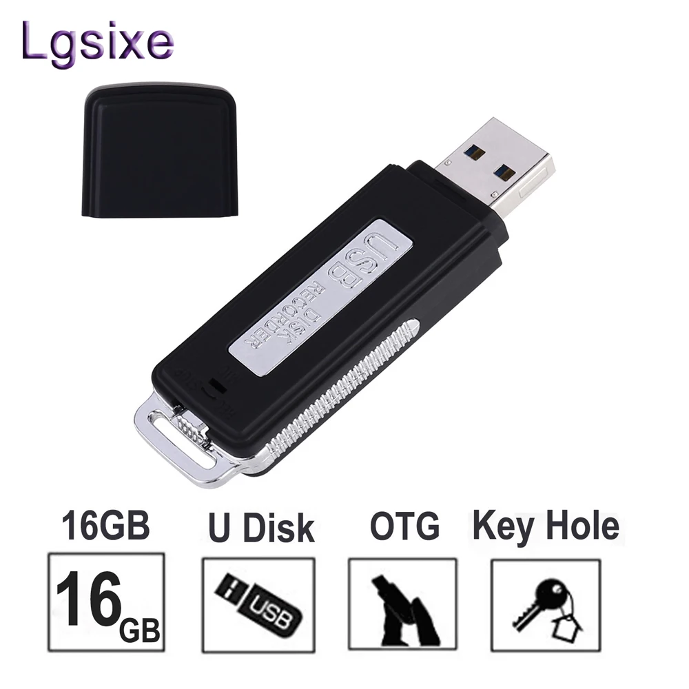 

Lgsixe Portable Voice Recorder USB Flash Drive 15 Hours Battery Life Supporting Playback on Android Smartphones