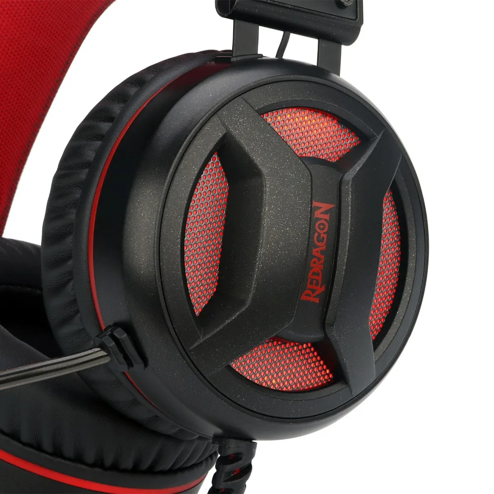 Redragon H210 Gaming Heaphone 7,1 Звуковая накладная гарнитура с регулятором громкости светодиодный светильник микрофонный переключатель для геймера