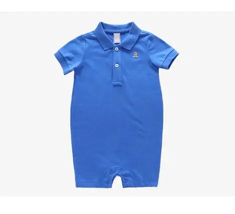 Одежда для новорожденных; летний детский поло; комбинезон с коротким рукавом; Roupas infantis menino; комбинезон для малышей; одежда для малышей - Цвет: Синий