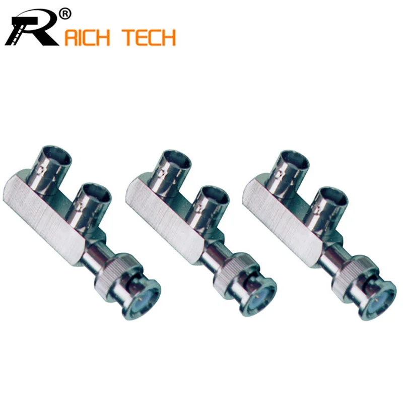 

F Type BNC MALE TO DOUBLE BNC FEMALE converter connector splitter CCTV accessories 1pc