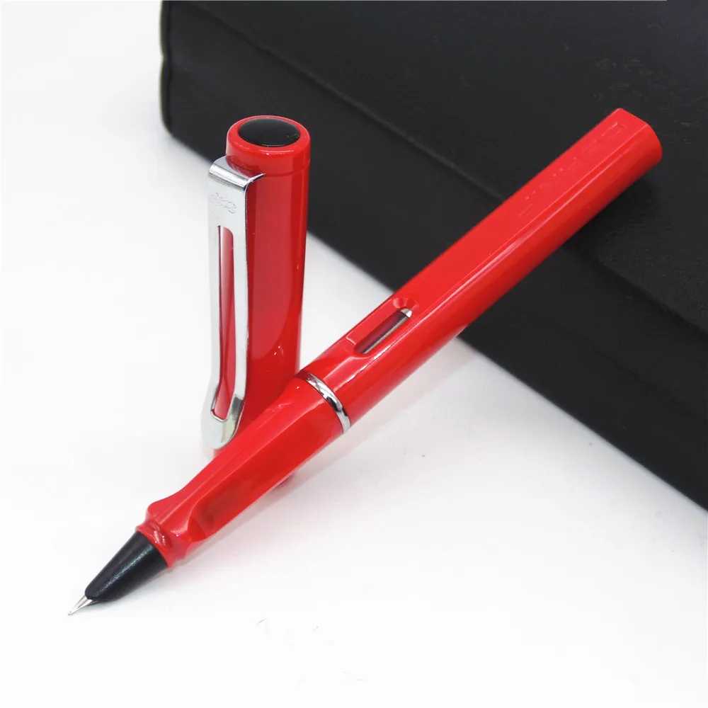 

JINHAO 599 Red Student Finance Quadrilateral Calligraphy fine nib Fountain Pen New