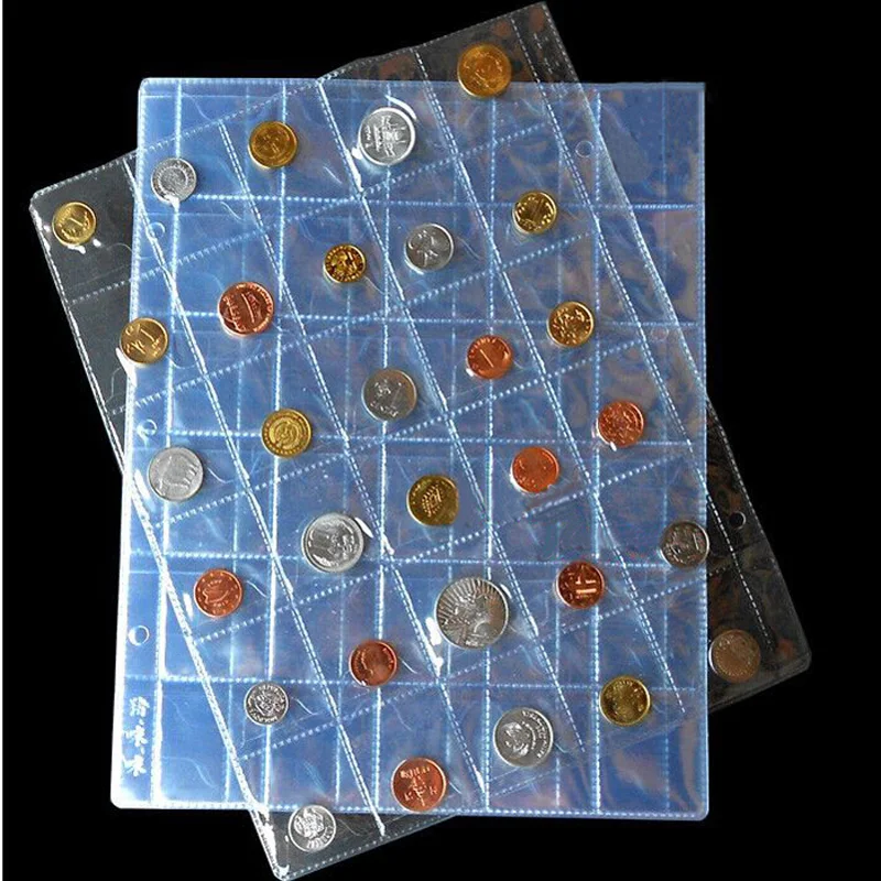 

10PCS/5PCS Lot 252*195 album pages 30 pockets coin album page sheets leaf sleave for coins collections for coin<42mm album
