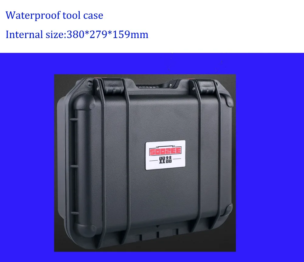 

Tool case toolbox suitcase Impact resistant sealed waterproof protective case 380*278*159mm Instrument box with pre-cut foam