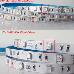 5050 RGB Светодиодные ленты Водонепроницаемый 5 м DC 12 В RGBW светодиодный свет полосы Гибкие неоновые ленты диод лента светодиодный светильник