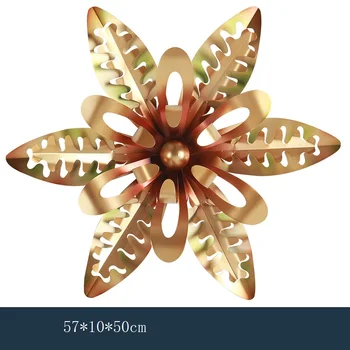

Europe 3D Stereo Wall Luxury Golden Wrought Iron Fake Flower Crafts Decor Wall Ornament Wall Hanging Mural Accessories R1291