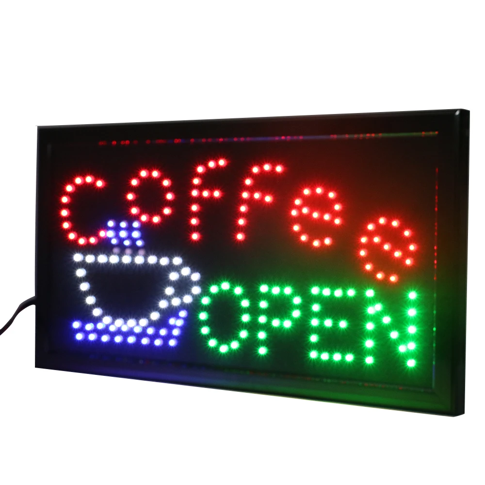 CHENXI Led открытый кофе Led неоновый бизнес-светильник движения знак вкл/выкл с цепочкой 19*10 дюймов Крытая реклама окно дисплей