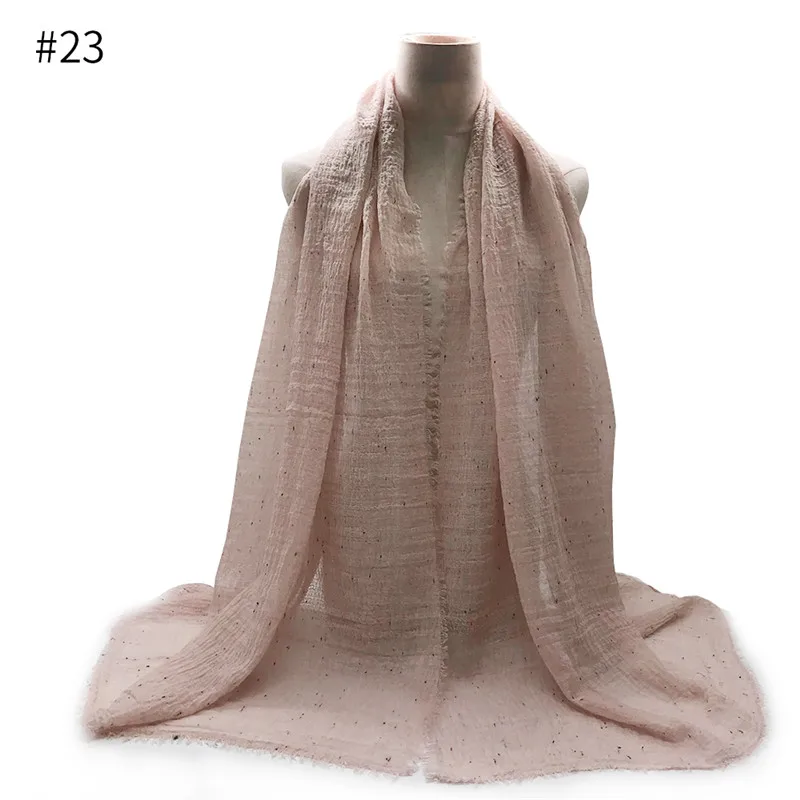 Простой пузырьковый мятой хиджаб конфеты точка хлопок шарф/шарфы шаль женские шали из пашмины бандана мусульманский головной платок - Цвет: 23
