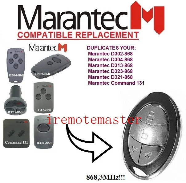 

After market MARANTEC Command 131 D302-868,D304-868,D313-868,D323-868,D321remote control 868mhz free shipping