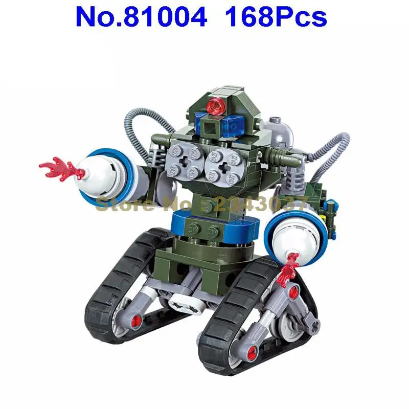 

81004 168pcs red alert 3 usa x-2 future coming military robot tank triangle building block Toy