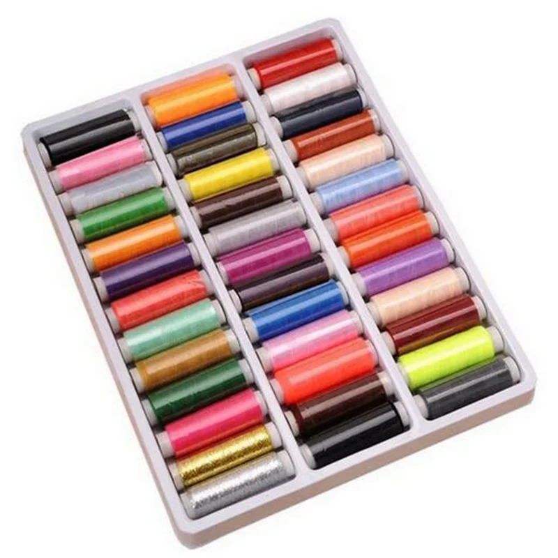 Полный 39 цветов вышивка нить для шитья устройство намотки на катушку промышленная нить полиэфирная нить ручная стежка DIY Ручная работа поставки - Цвет: 39 Spool Mixed Color