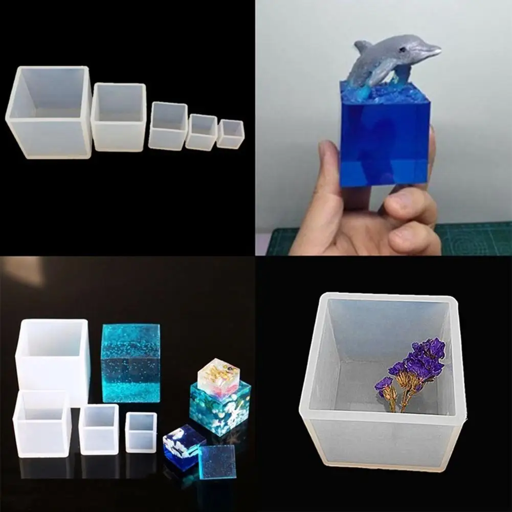 

Silicone Square Cube Shape Baking Tool Mold Pendant Jewelry Making Resin Casting Mould Tools Equipments for DIY