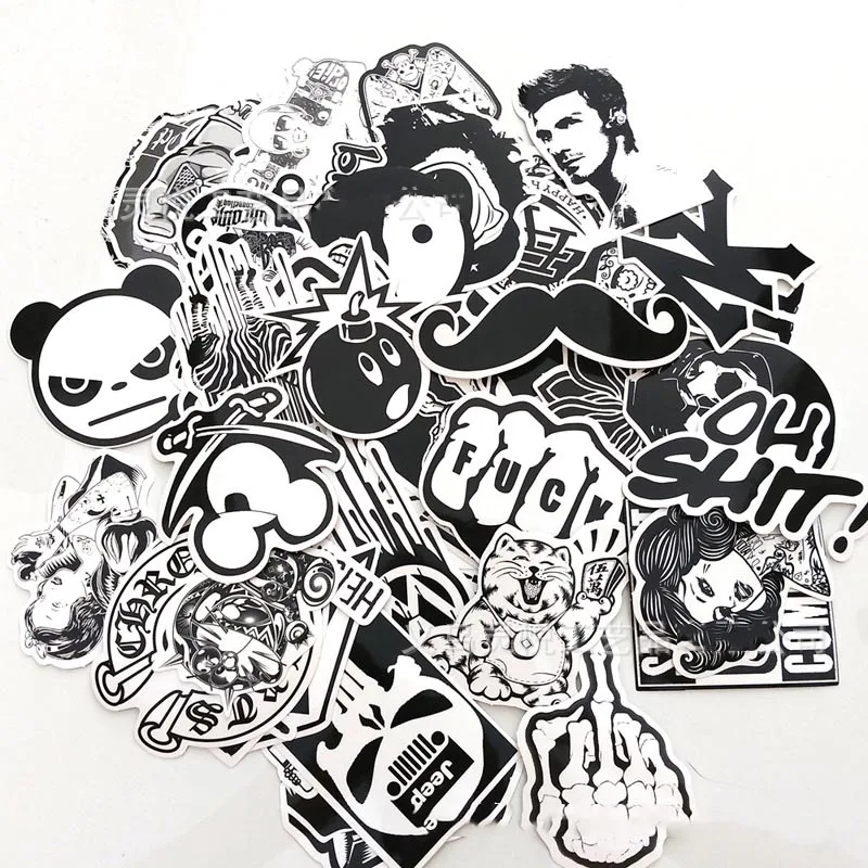 60 black and white can not repeat stickers waterproof