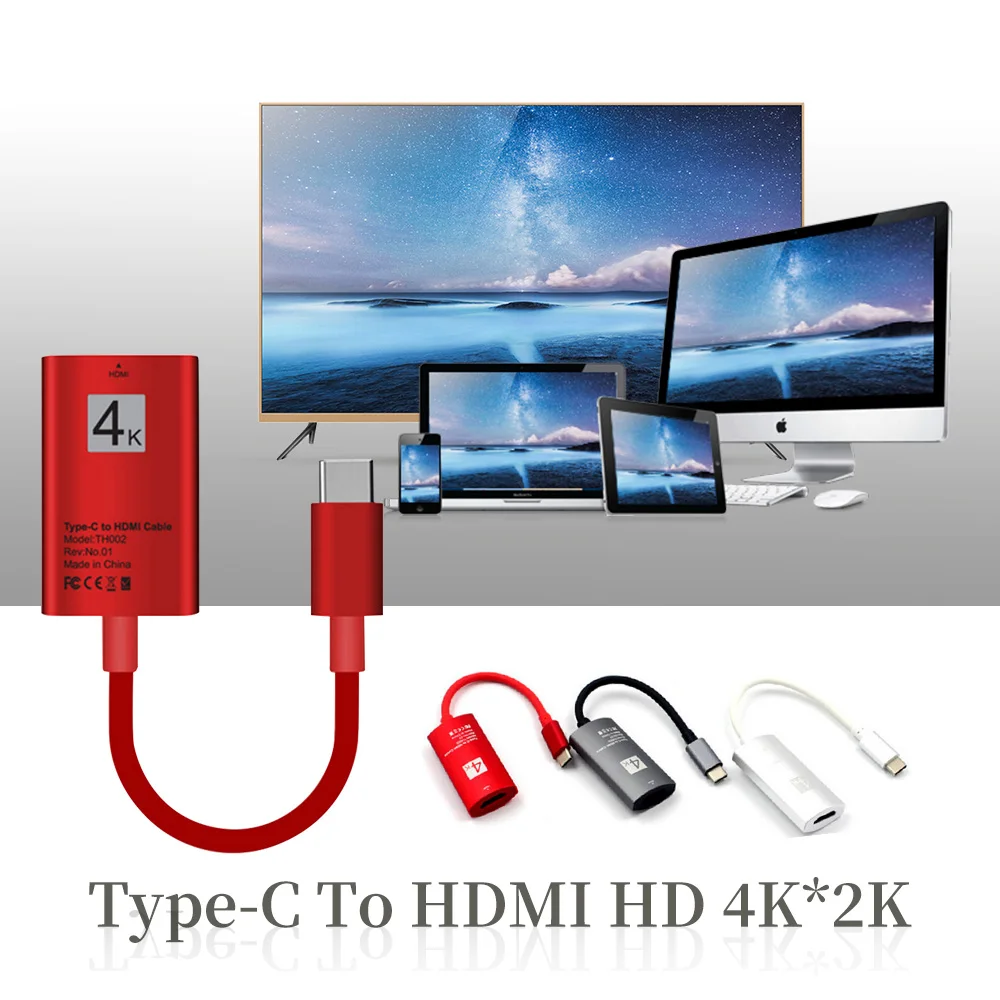 

New Hot USB C HDMI Cable HDTV Type C to HDMI Adapter for Samsung Galaxy S8 LG MacBook USB-C to HDMI HD Video Cable