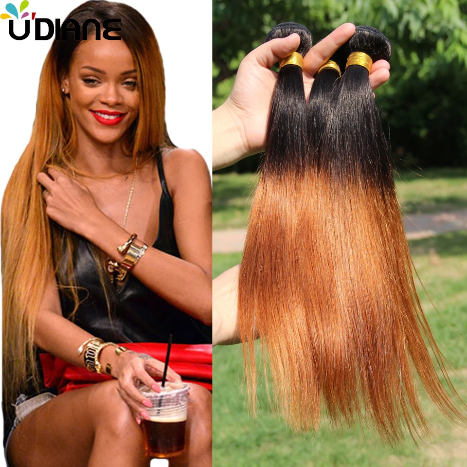 Virgin Brazilian Ombre Hair Extensions Straight Ombre Remy Hair