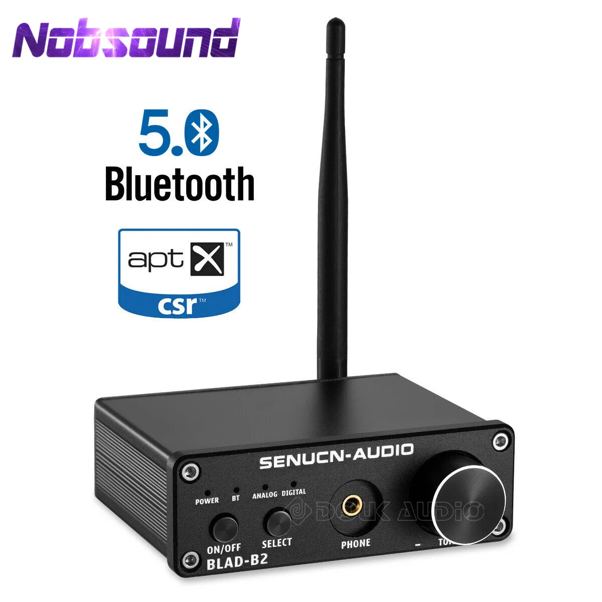 Nobsound HiFi Bluetooth 5,0 аудио декодер мини стерео усилитель для наушников ЦАП коаксиальный/оптический черный/серебристый