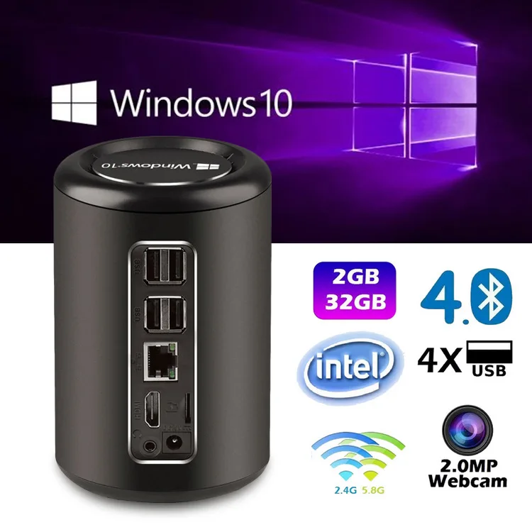 Windows 10 Mini PC 2 GB/32 GB G2 tv Box Inte l Bay Trail CR Z3736F четырехъядерный 1,8 GHz 2MP камера Smart hdmi-медиапроигрыватель WiFi BT 4,0